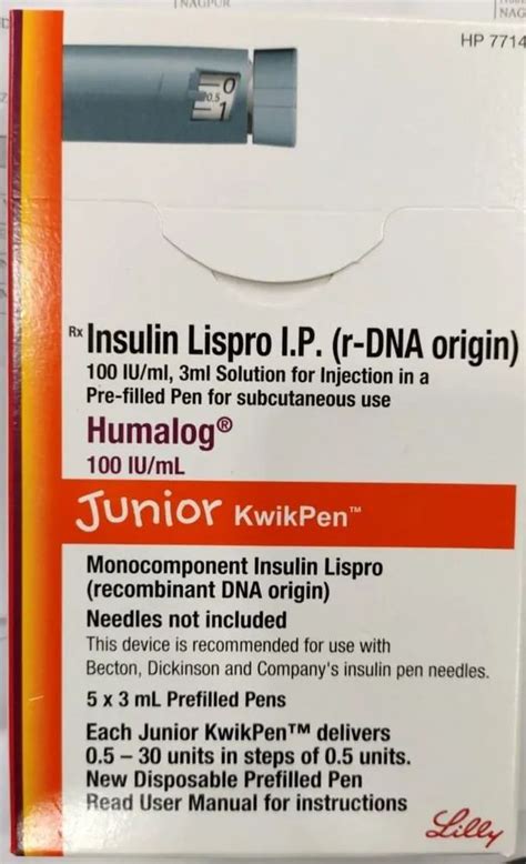 Insulin Lispro IP, 200U/ml, 1 ml at Rs 100/piece in Nagpur | ID ...