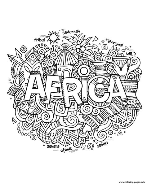 Adult Africa Abstract Symbols Coloring page Printable