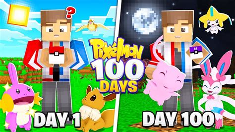 I Spent 100 DAYS in PIXELMON Minecraft! - YouTube