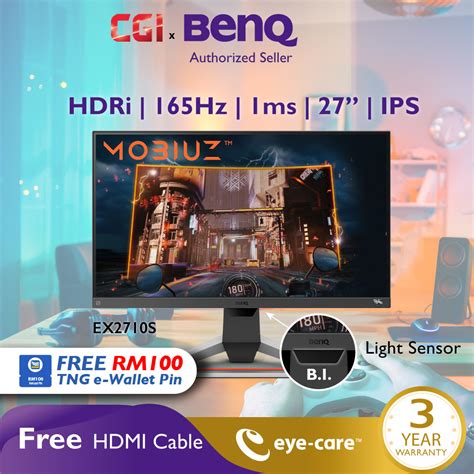 BenQ Mobiuz FHD IPS HDRi 165Hz 1ms AMD Free Sync Gaming Monitor EX2710S ...