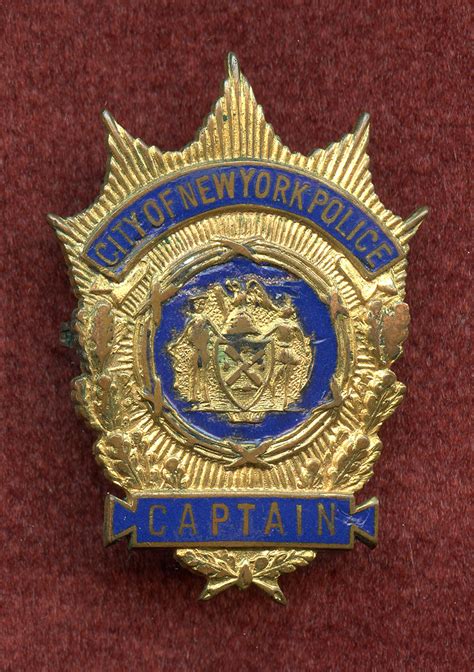 Great Old 1930's-40's NYPD New York City Police Captain Wallet Badge ...