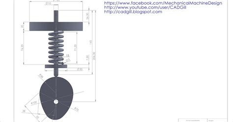 Mechanical Machine Design: Cam Follower Mechanism Drawings & Video Tutorial