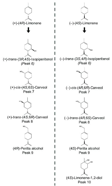 Chemical structure of the alcohol products (peak 6-10) products of ...