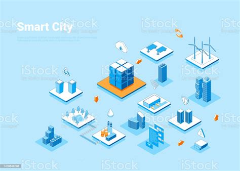 Smart City Concept 3d Isometric View Vector Stock Illustration - Download Image Now - City ...