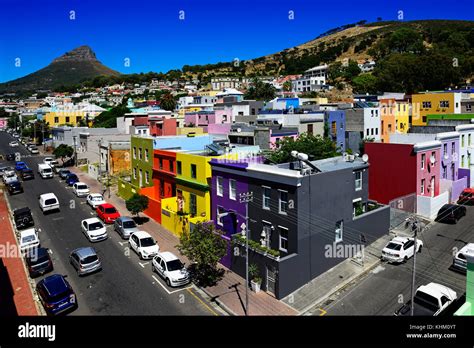 Colorful Houses, Bo-Kaap Quarter, Cape Town, West Cape, South Africa ...