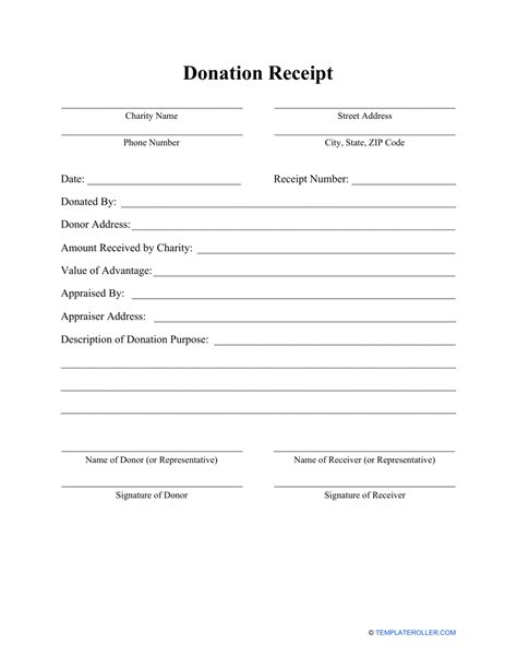 Donation Receipt Template - Fill Out, Sign Online and Download PDF | Templateroller