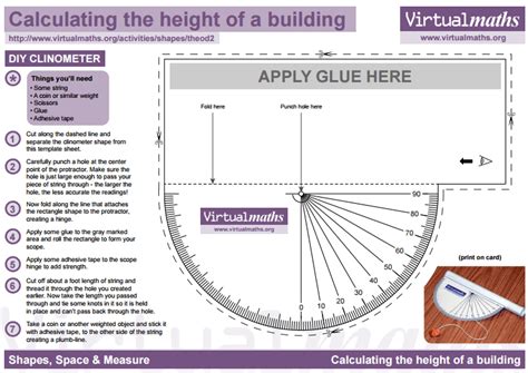 free printable protractor template paper protractor - build your own clinometer brain chase ...