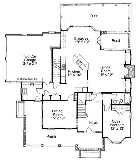 Country Floor Plan - Main Floor Plan Plan #429-437 | Country floor plans, Country style house ...