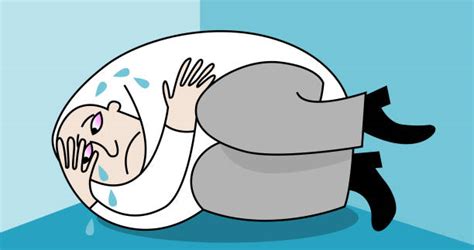 Crying Fetal Position stock vectors - iStock