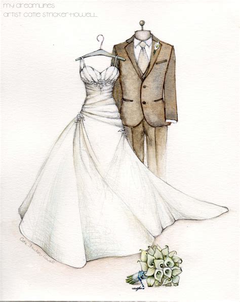 Wedding dress sketch, the best first anniversary gift ever!! Wedding Dress Drawings, Wedding ...