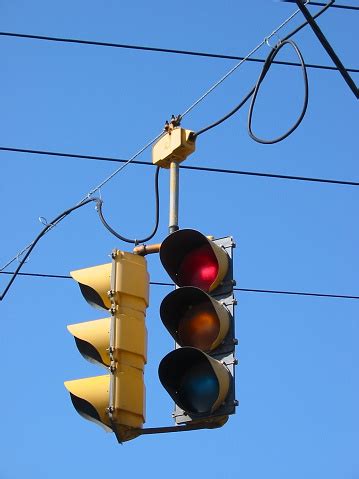 Hanging Traffic Light Stock Photo - Download Image Now - iStock