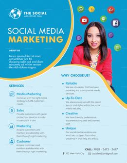 Social Media Marketing Flyer Design Template in PSD, Word, Publisher, Illustrator, InDesign