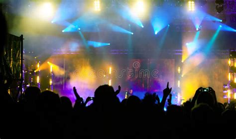 Cheering crowd at concert stock photo. Image of grand - 42994692