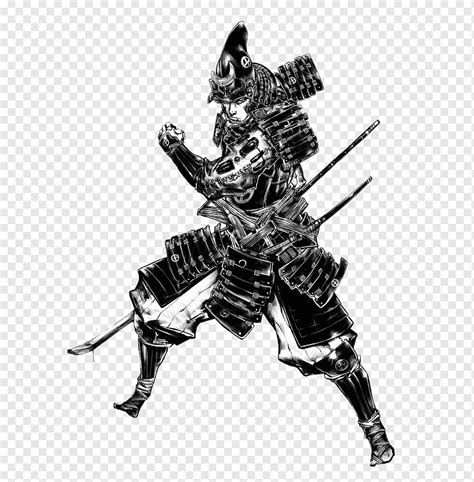 Samurai illustration, Black and white Samurai Ninja Illustration ...