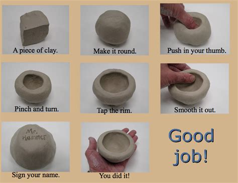 nice visual for making a pinch pot :) | Ceramic pinch pots, Clay projects for kids, Clay pinch pots