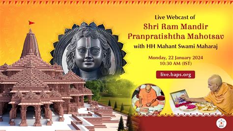 Live Webcast of Shri Ram Mandir Pranpratishtha Mahotsav with HH Mahant ...