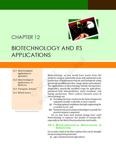 Biotechnology and Its Applications | PDF