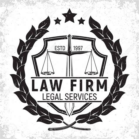 Law firm logo design, emblem of lawyer agency or notary, vintage court ...