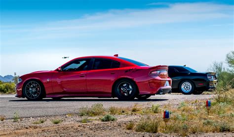 Hellcat Charger Stomps an Aventador in a Half-Mile Roll Race