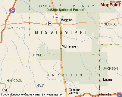 McHenry, Mississippi Area Map & More