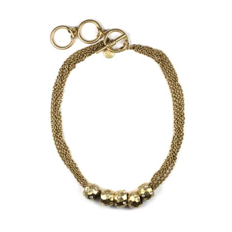 Jones New York Gold Tone Beaded Slider Necklace in Gold | Lyst