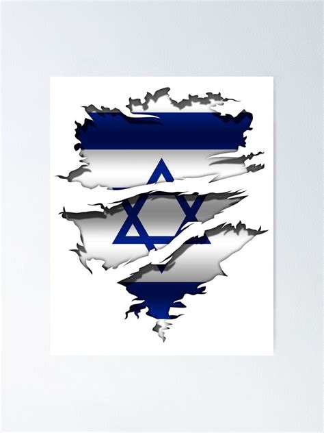 "Israel - flag - Tattoo Ripped" Poster by WdiCreative | Redbubble