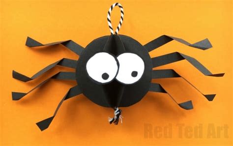 Easy 3d Paper Spider Craft - Red Ted ARt