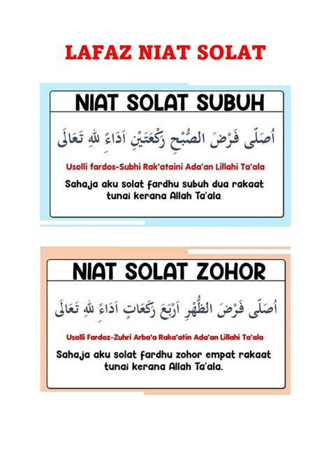 Niat Solat Zuhur - Homecare24