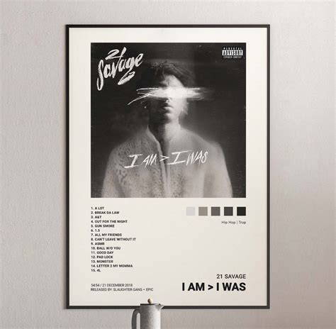 21 Savage - I Am > I Was Album Cover Poster | Architeg Prints