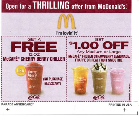 Coupon STL: FREE McCafe Cherry Berry Chiller Coupon