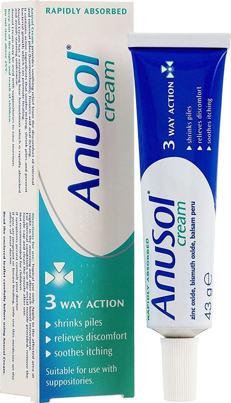 Buy Anusol Cream for Haemorrhoids - Shrinks Piles, Relieves Discomfort and Soothes , 43g Online ...