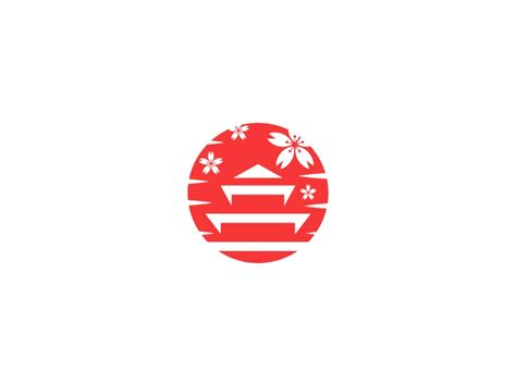 Japanese temples logo design | Temple logo, Logo design, Japanese temple