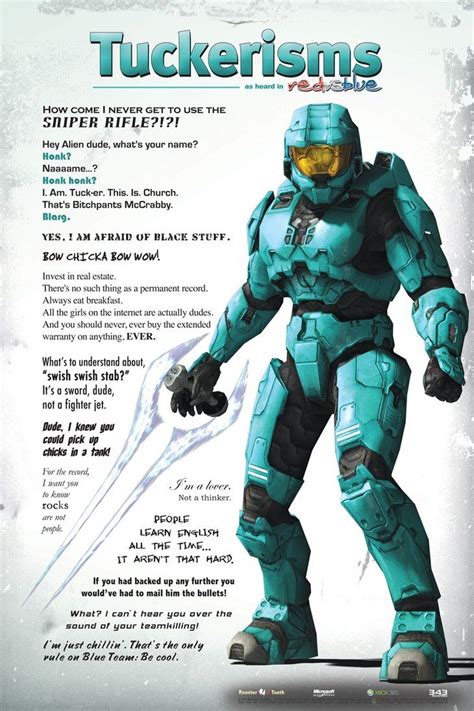 Tuckerisms by bradoh3.deviantart.com on @DeviantArt | Red vs blue, Halo funny, Blue