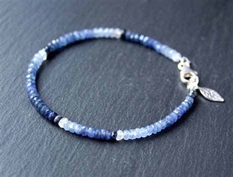 Sapphire Bracelet Personalized Sapphire Bracelet September - Etsy