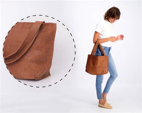 Leather Handbag, Brown Leather Bag, Zipper Bag, Women Bag, Soft Leather ...