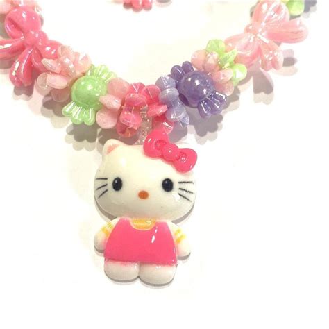 Hello Kitty Kids Jewelry Set Beaded Necklace... - Depop