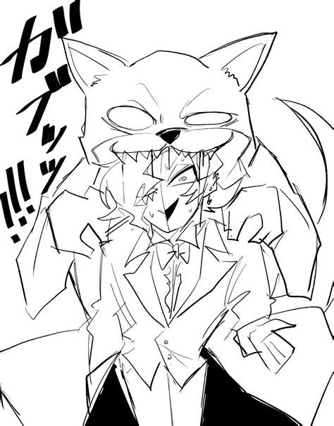 Evil Cat in a Suit Drawing