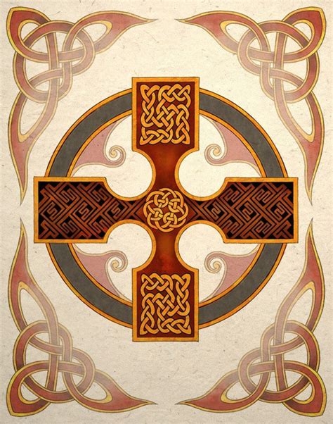 Celtic Art Print Cross With Knot Design Wall Decor - Etsy