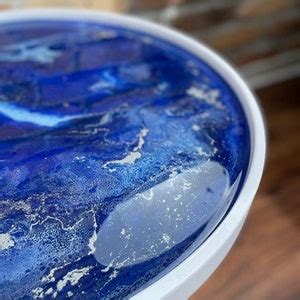 Blue Epoxy Resin Tables UK, Epoxy Resin Coffee Table Decor Blue, Round Acrylic Coffee Table ...