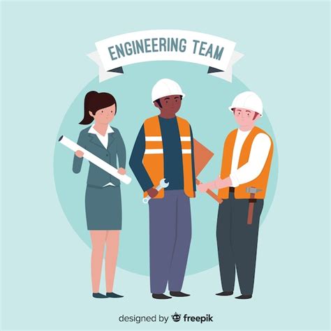 Flat engineering team background | Free Vector