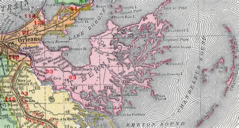 St. Bernard Parish, Louisiana, 1911, Map, Rand McNally, Chalmette, City of St. Bernard, Arabi ...