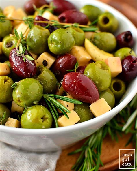 Herb and Garlic Marinated Olives - Easy Appetizer Recipe