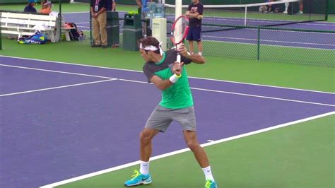 Roger Federer Backhand Slow Motion Front, Back, Side View - ATP Tennis One Handed Backhand ...