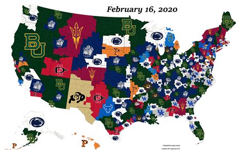 College Basketball Imperialism Map (February 16, 2020) : r ...