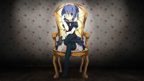 720x1208px | free download | HD wallpaper: female in dress sitting on chair anime, feet, anime ...