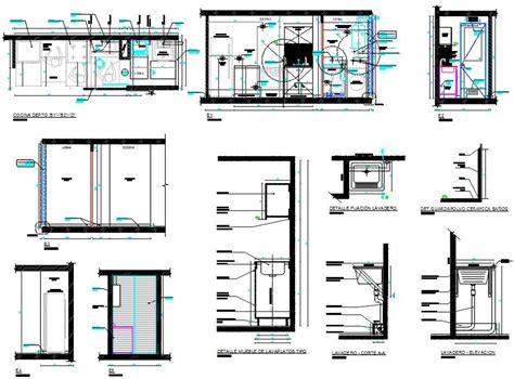 Modular Kitchen Layout plan And Interior Elevation Design DWG File ...