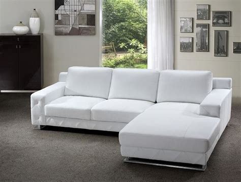 White Leather Sofa with Chaise - Home Furniture Design | Leather ...