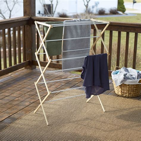 Household Essentials 5001 Collapsible Folding Wooden Clothes Drying Rack for | eBay