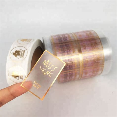 Self Adhesive Customized Printing Clear Gold Foil Stickers Transparent ...