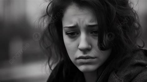 Woman Looking Sad In Black And White Background, Pictures Of Sad People, Sad, Sadness Background ...